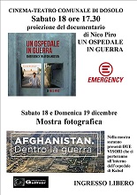 "Un ospedale in guerra" documentario e Mostra fotografica "Afghanistan.Dentro la guerra"